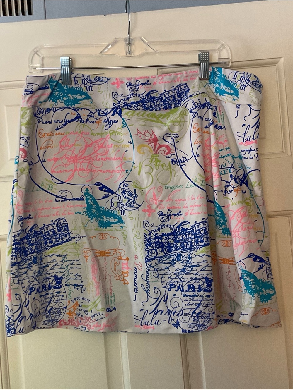 Lulu-b Paris Print Zip Skort Size XL Golf Tennis Pickleball UPF 50+ Beach Travel